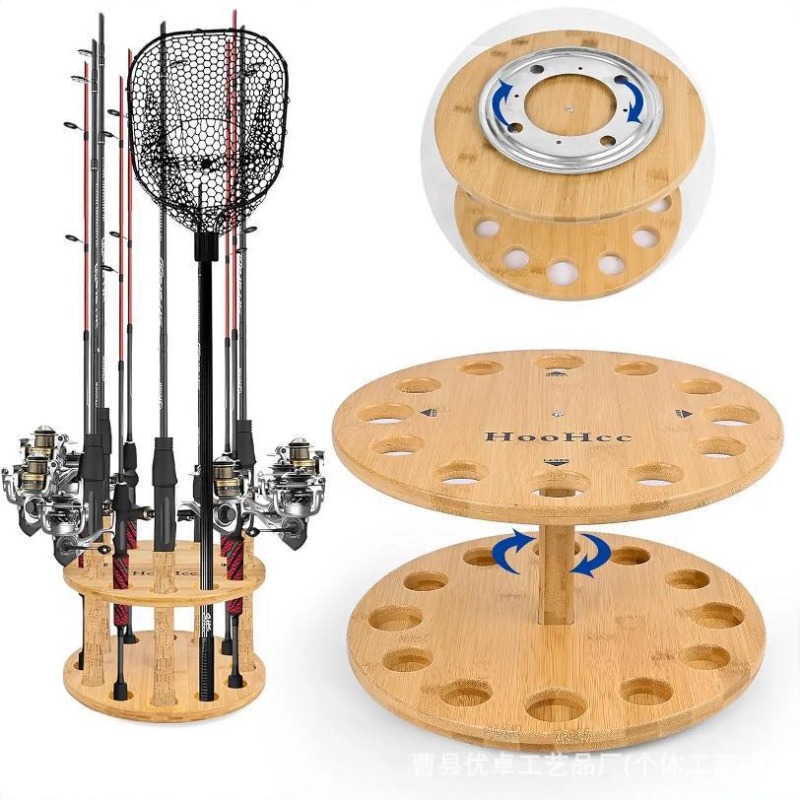 Round Solid Wood Fishing Rod S - đánh giá và giá Fishing Equipment Holder