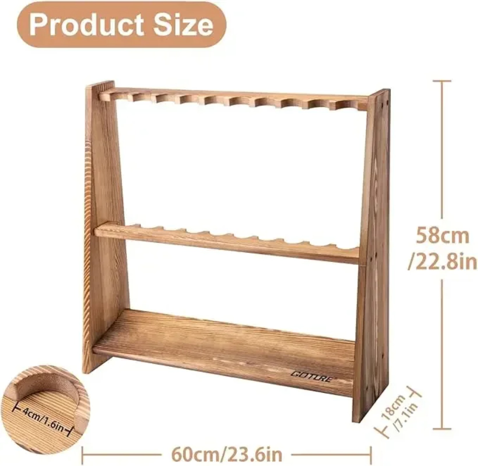 Goture Carbonized Pine Wood Fi - đánh giá và giá Fishing Equipment Holder