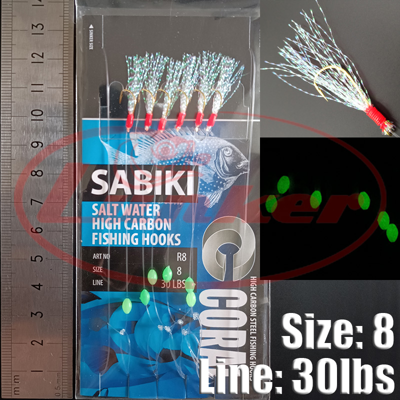 Lunker sabiki rig hooks lumino - đánh giá và giá Fishing Equipment Parts